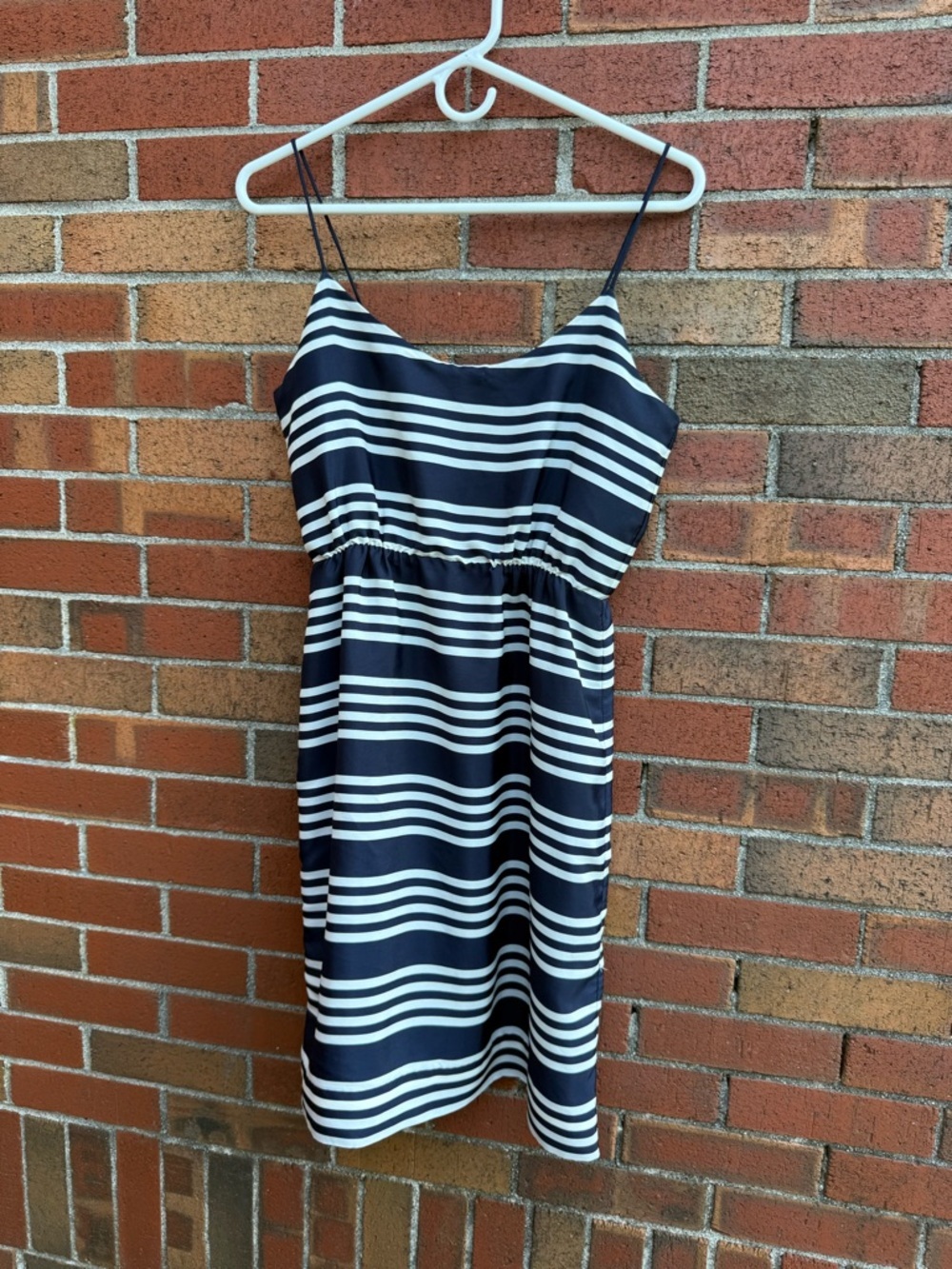 J.Crew Navy White Striped Sundress Size 4 Coastal Nautical Mini Dress
